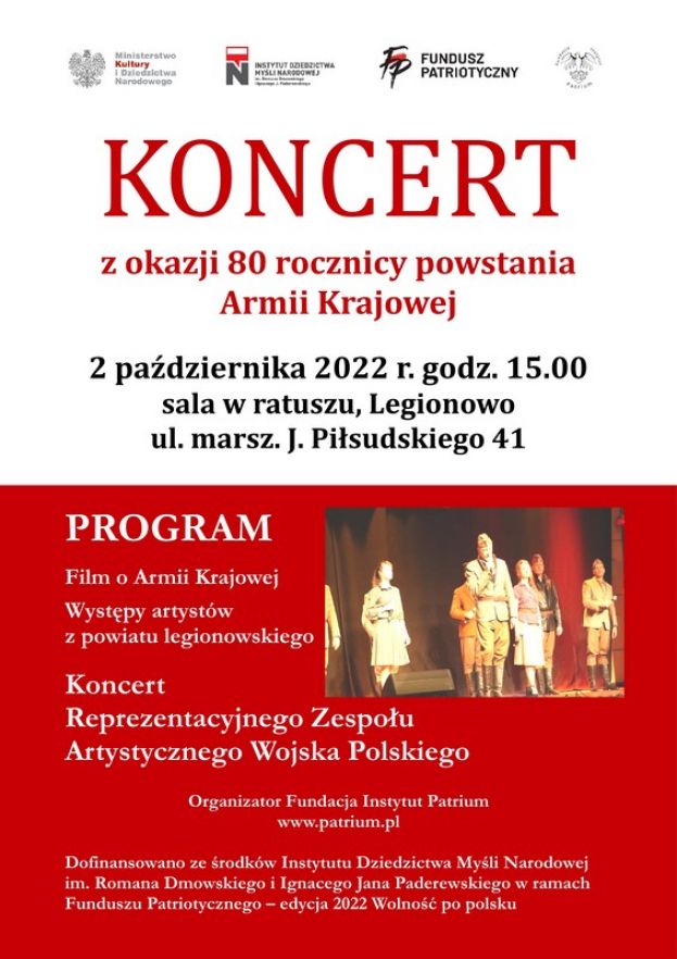 Koncert z okazji 80. rocznicy powstania Armii Krajowej