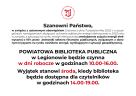 Godziny otwarcia biblioteki od stycznia 2023 r.